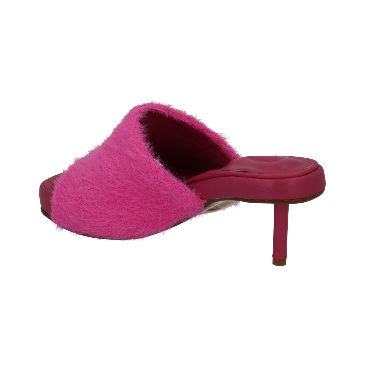 JACQUEMUS Argilla Mule Shoes Fluffy Mid Heel Sandal Pink EU38 UK5 NEW RRP660