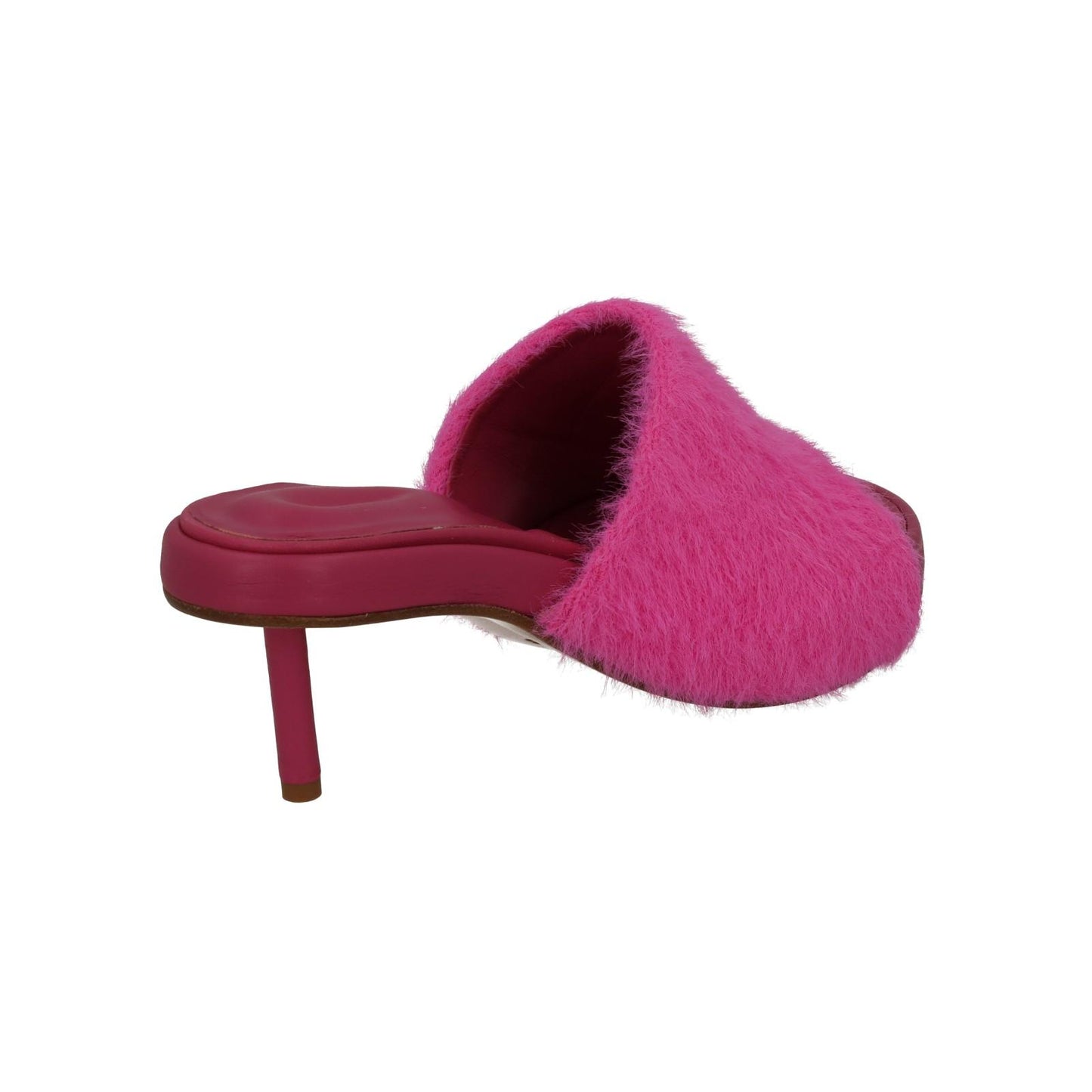 JACQUEMUS Argilla Mule Shoes Fluffy Mid Heel Sandal Pink EU38 UK5 NEW RRP660