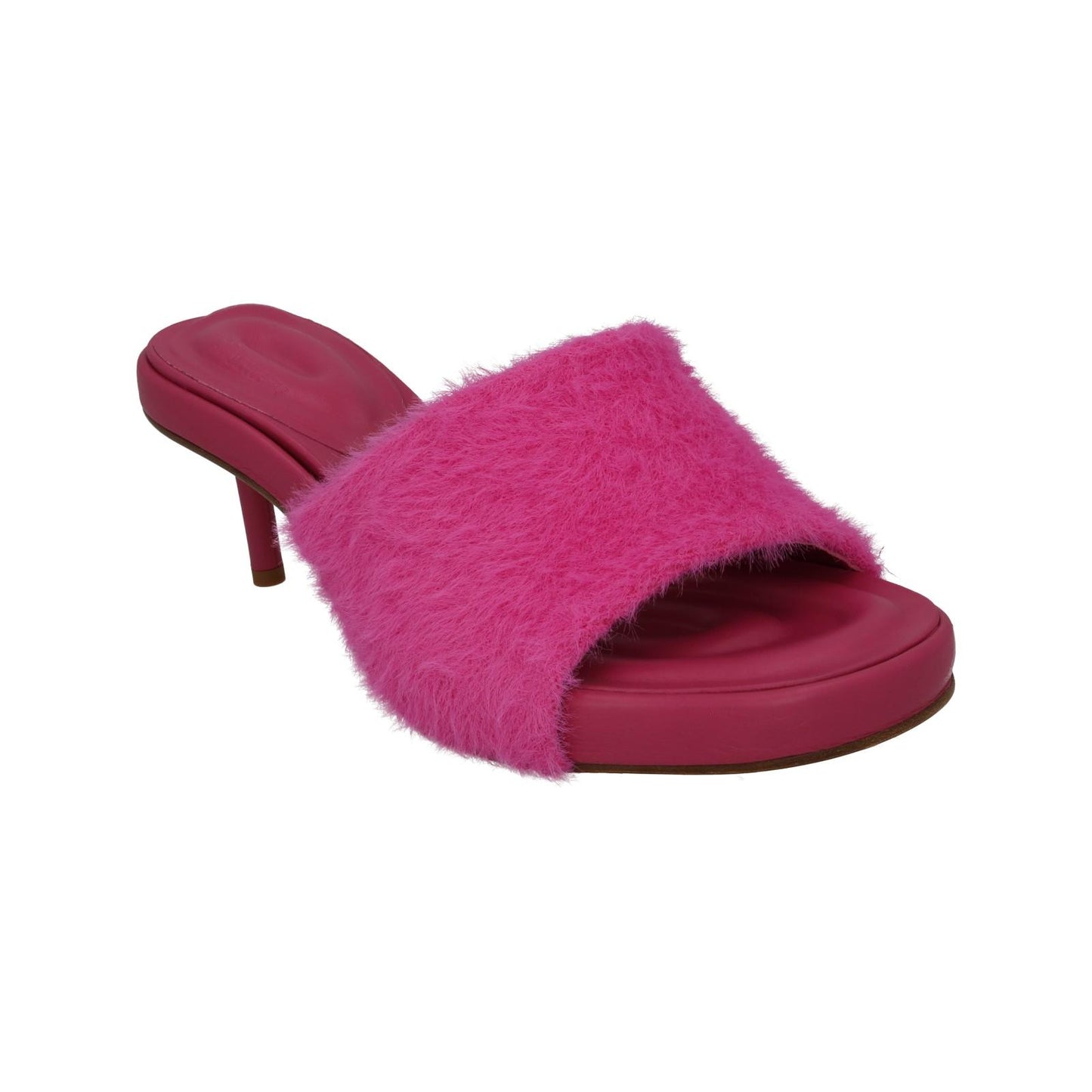 JACQUEMUS Argilla Mule Shoes Fluffy Mid Heel Sandal Pink EU41 UK8 NEW RRP660