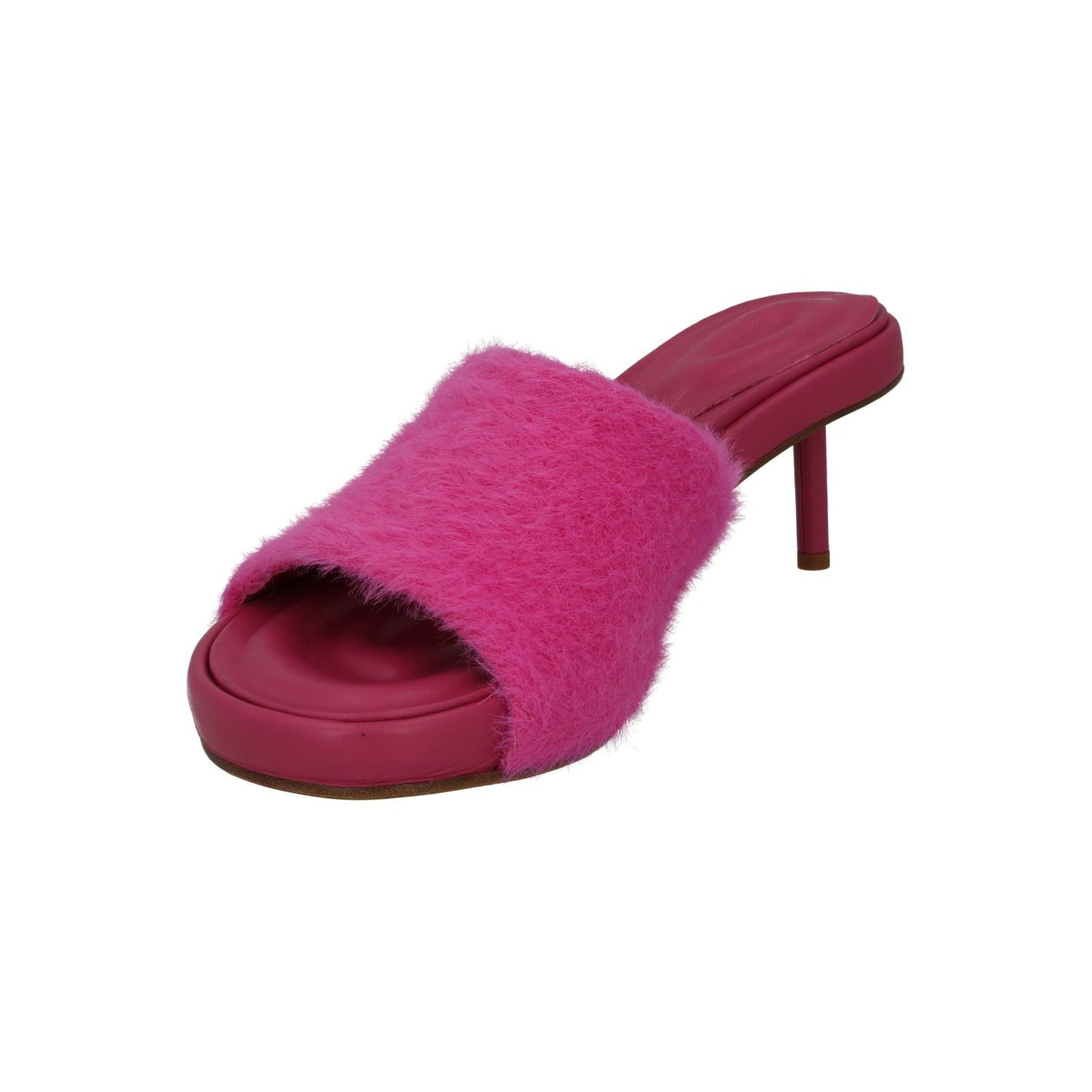 JACQUEMUS Argilla Mule Shoes Fluffy Mid Heel Sandal Pink EU41 UK8 NEW RRP660