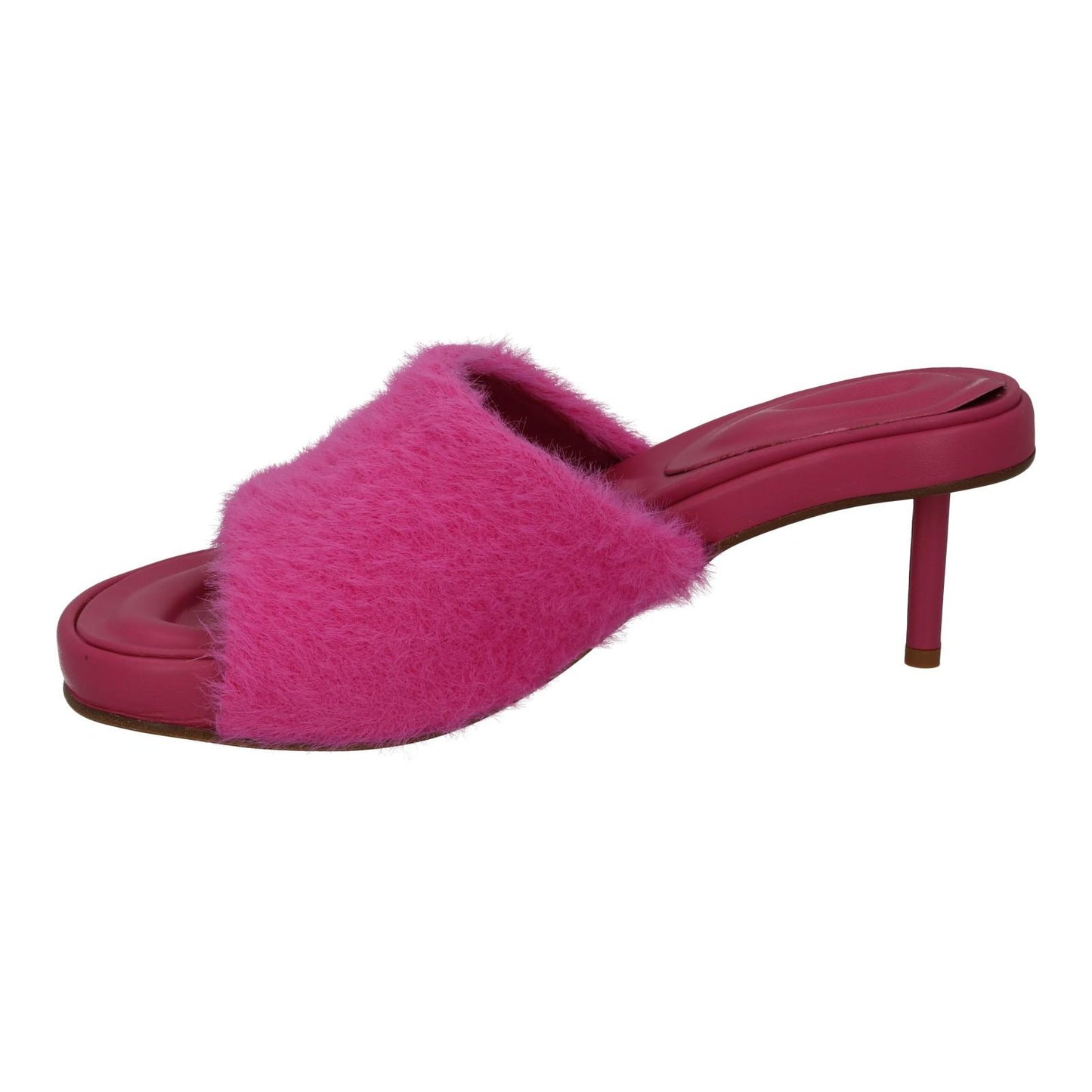 JACQUEMUS Argilla Mule Shoes Fluffy Mid Heel Sandal Pink EU41 UK8 NEW RRP660