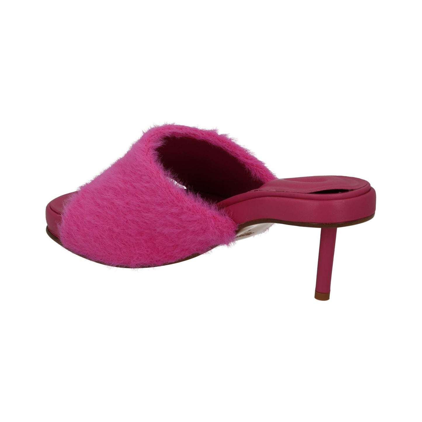 JACQUEMUS Argilla Mule Shoes Fluffy Mid Heel Sandal Pink EU41 UK8 NEW RRP660