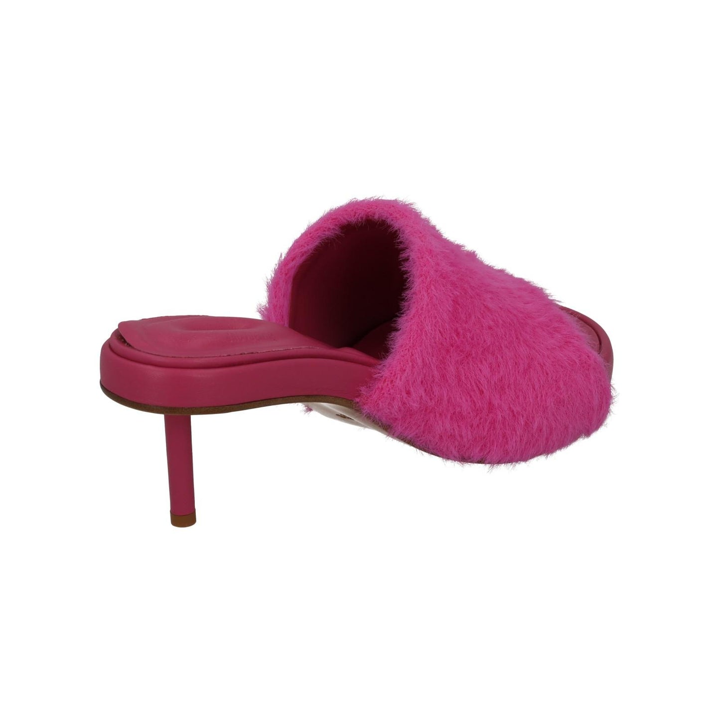 JACQUEMUS Argilla Mule Shoes Fluffy Mid Heel Sandal Pink EU41 UK8 NEW RRP660