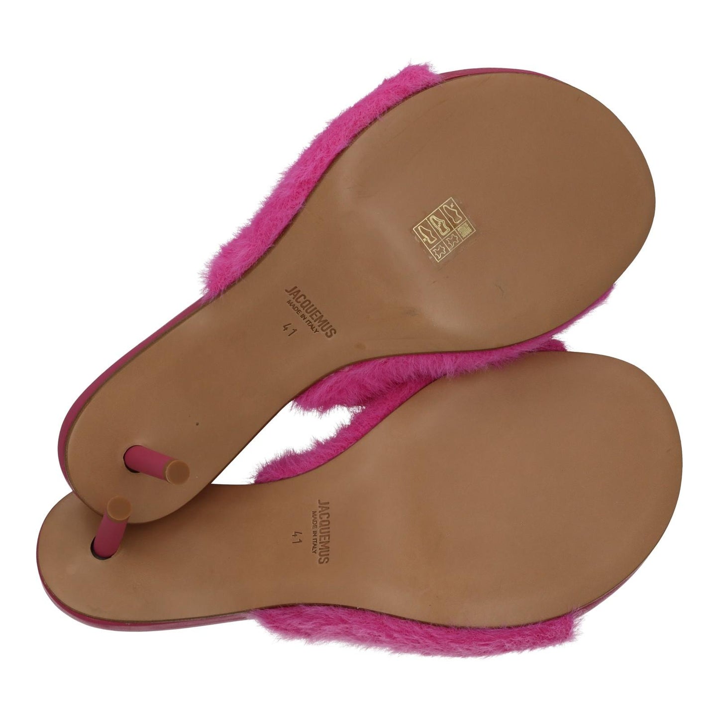JACQUEMUS Argilla Mule Shoes Fluffy Mid Heel Sandal Pink EU41 UK8 NEW RRP660