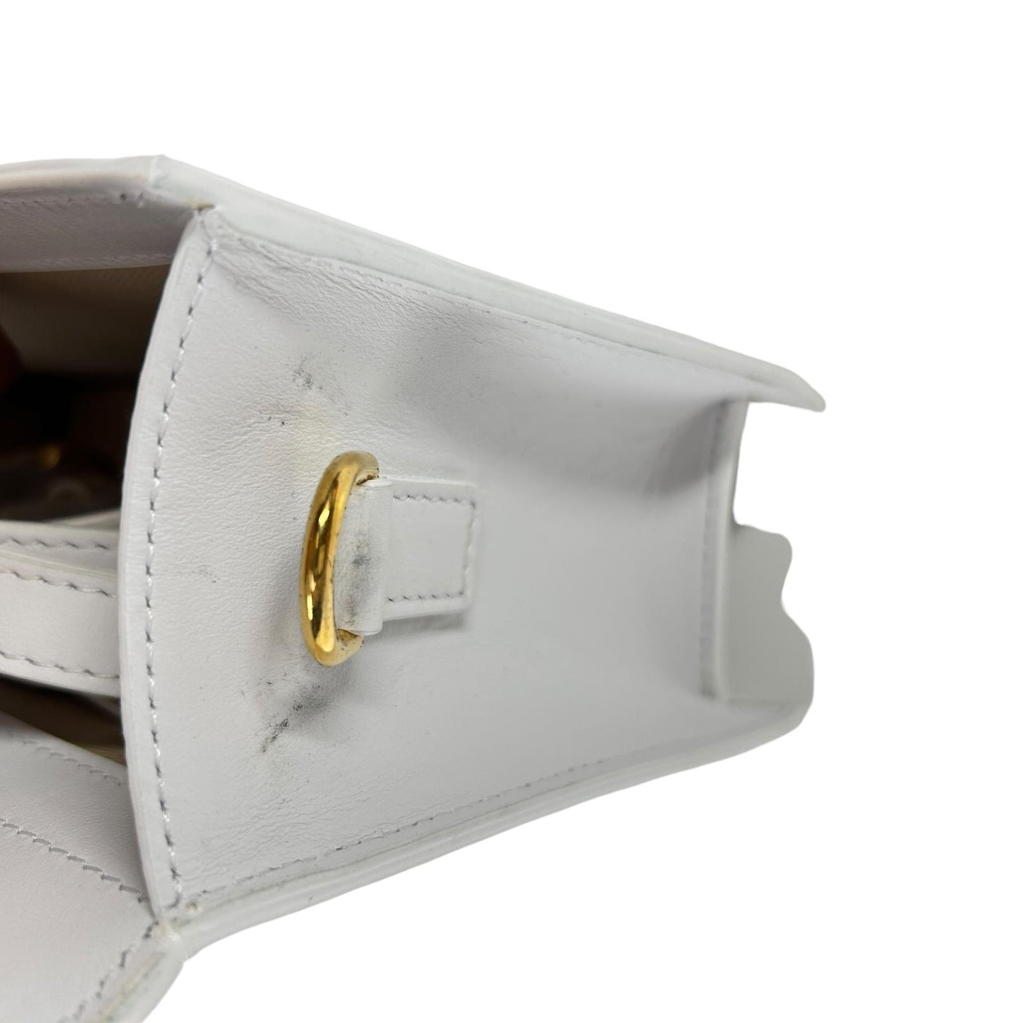JACQUEMUS Le Grand Bambino Leather Shoulder Bag Ladies White Small NEW RRP: 775