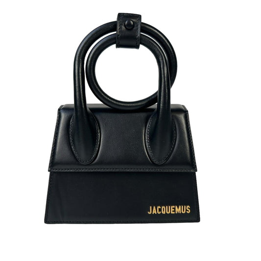 JACQUEMUS Leather Le Chiquito Noeud Tote Bag Ladies Black Small NEW RRP: 745