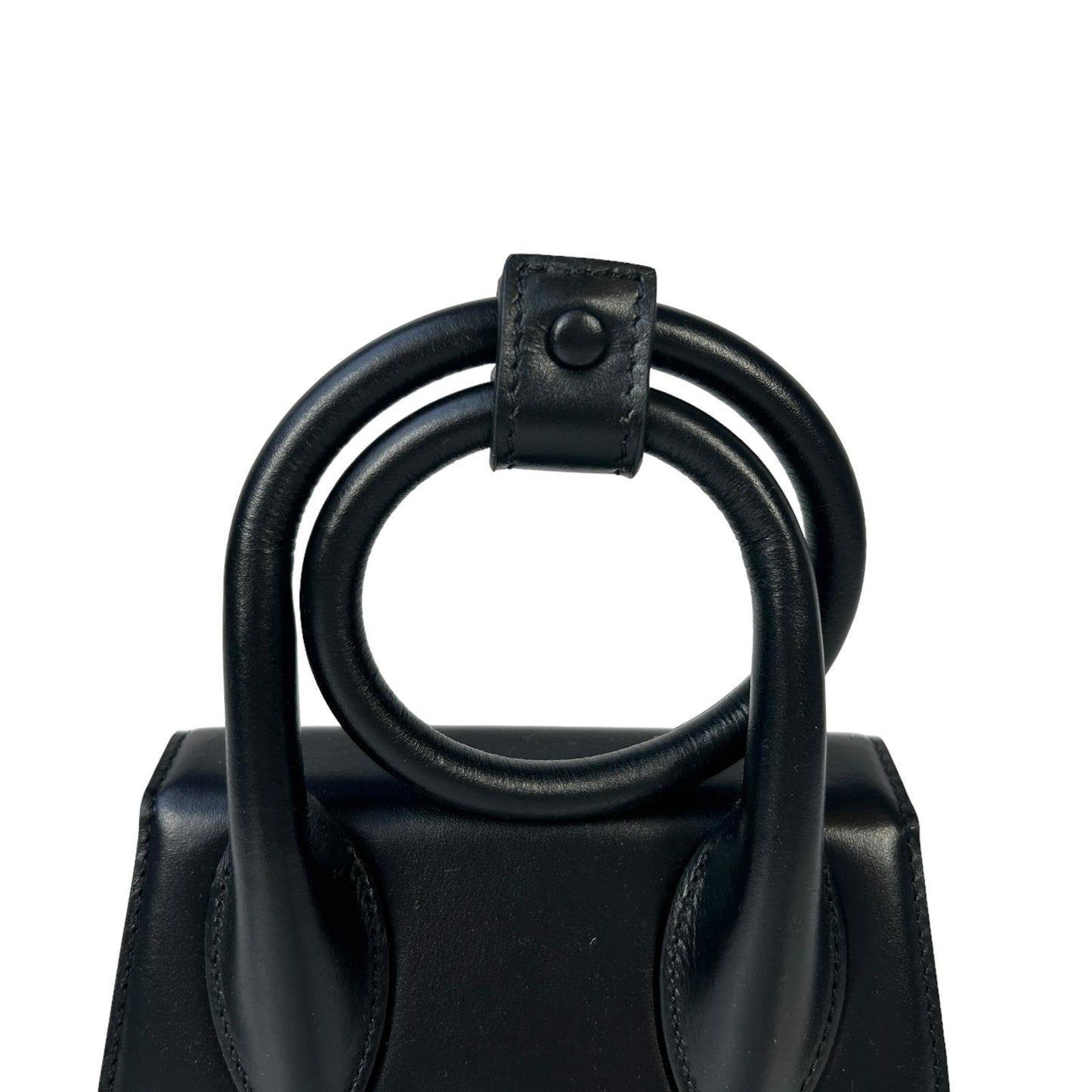 JACQUEMUS Leather Le Chiquito Noeud Tote Bag Ladies Black Small NEW RRP: 745