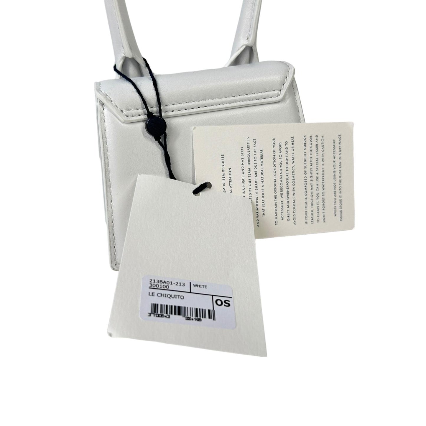 JACQUEMUS Leather Le Chiquito Designer Tote Bag Ladies White Small NEW RRP: 385