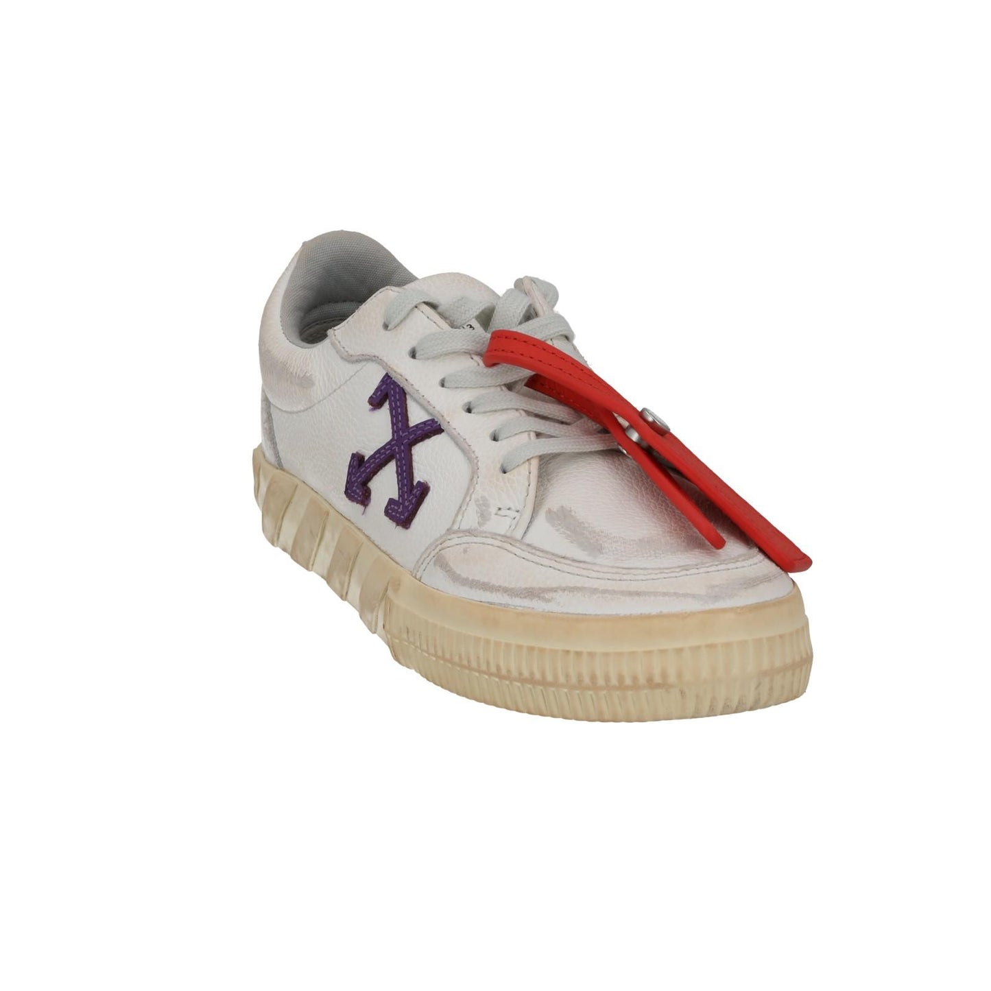 OFF WHITE Trainers Low Vulcanized Distressed White Leather EU37 UK4 NEW RRP440
