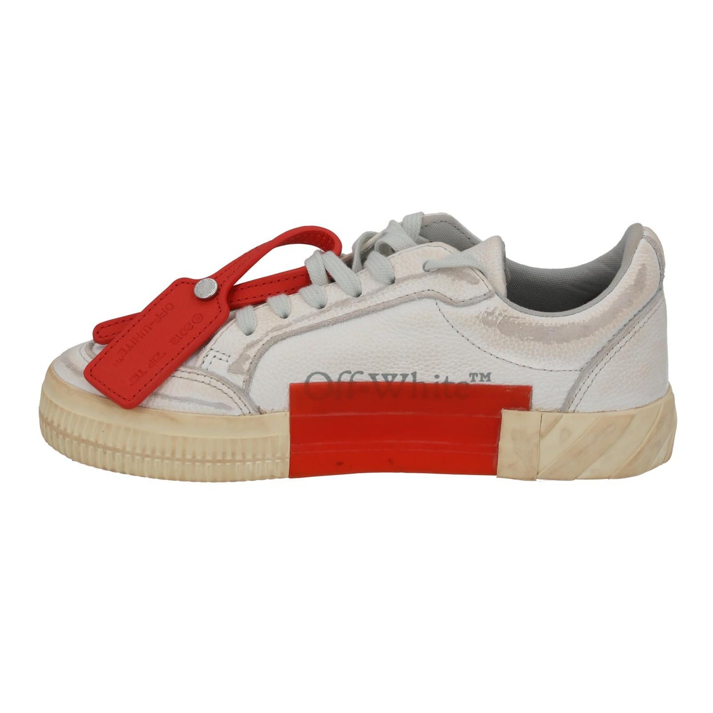 OFF WHITE Trainers Low Vulcanized Distressed White Leather EU37 UK4 NEW RRP440