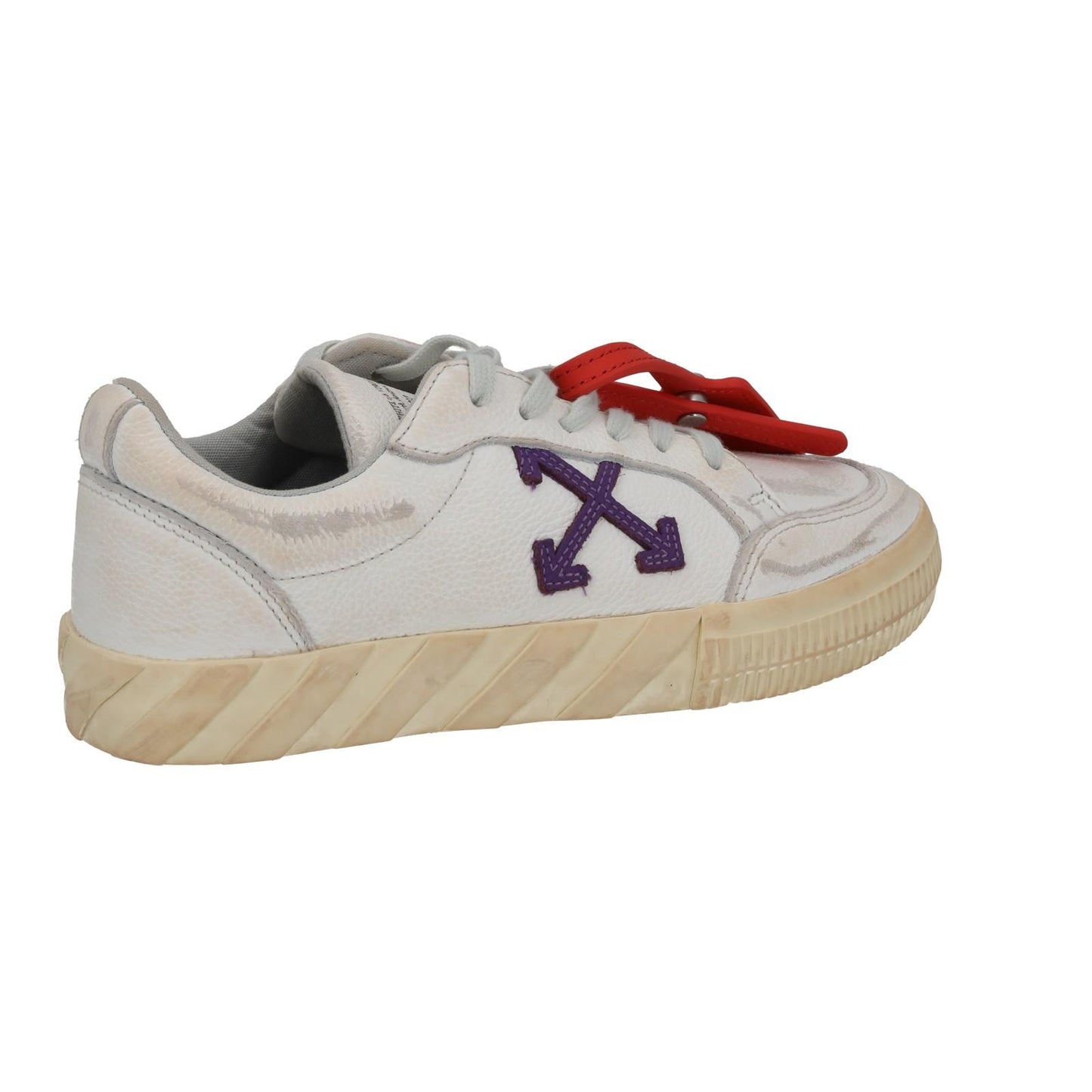 OFF WHITE Trainers Low Vulcanized Distressed White Leather EU37 UK4 NEW RRP440