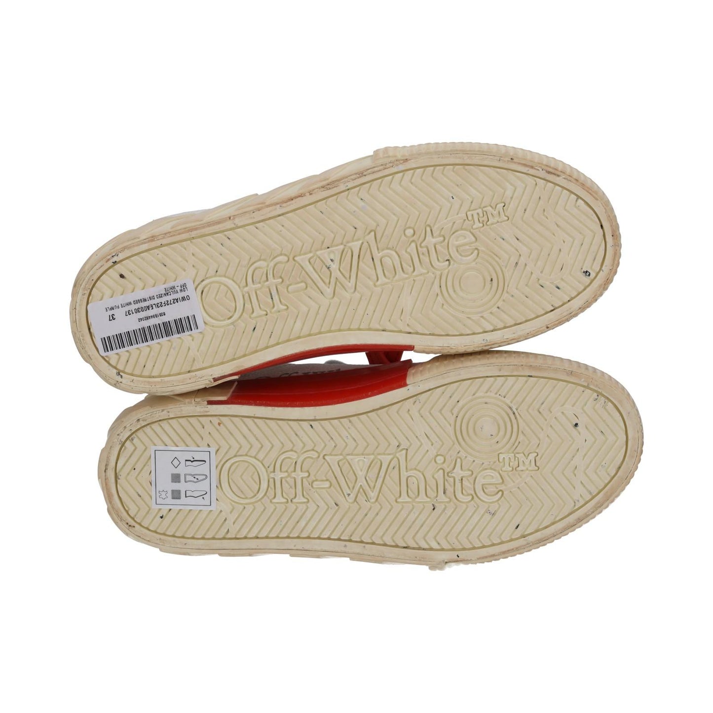 OFF WHITE Trainers Low Vulcanized Distressed White Leather EU37 UK4 NEW RRP440