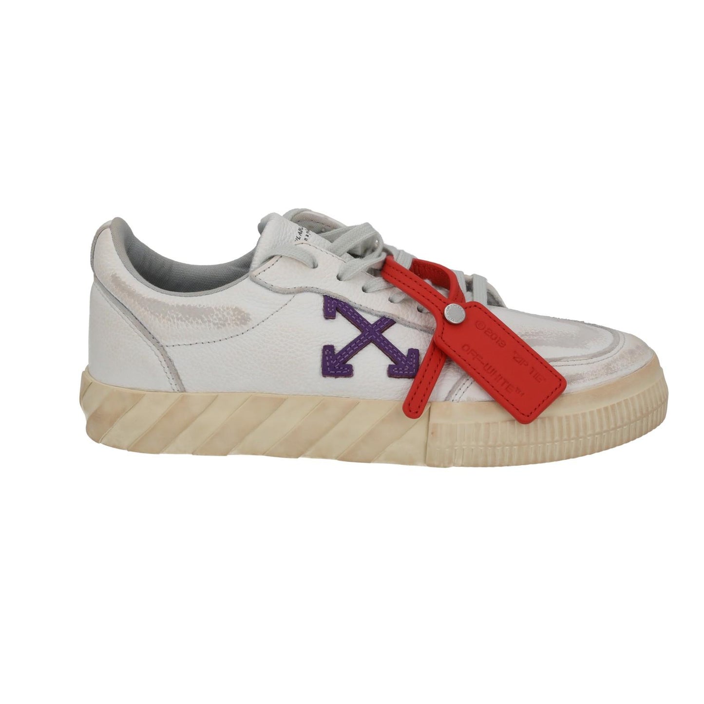 OFF WHITE Trainers Low Vulcanized Distressed White Leather EU39 UK6 NEW RRP440