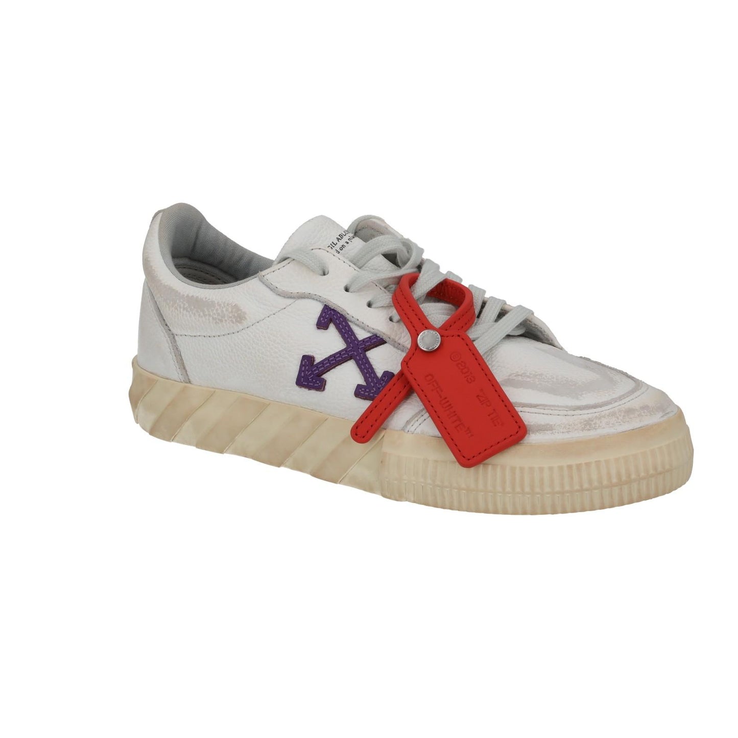 OFF WHITE Trainers Low Vulcanized Distressed White Leather EU39 UK6 NEW RRP440