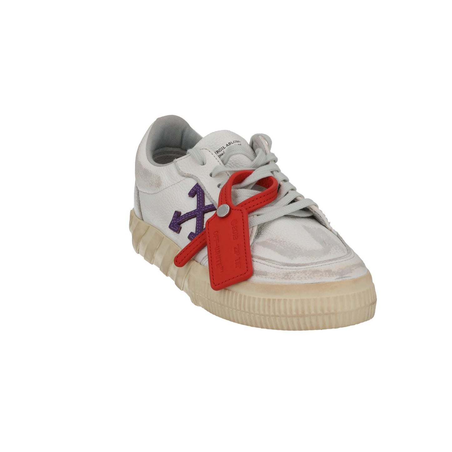 OFF WHITE Trainers Low Vulcanized Distressed White Leather EU39 UK6 NEW RRP440