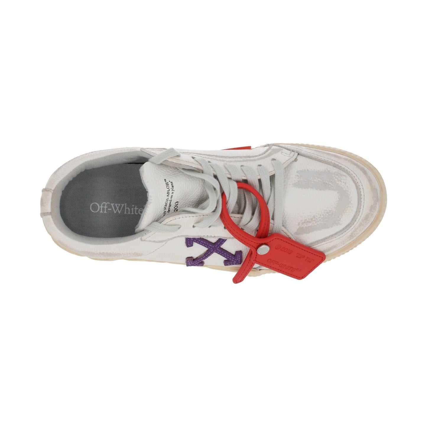 OFF WHITE Trainers Low Vulcanized Distressed White Leather EU39 UK6 NEW RRP440