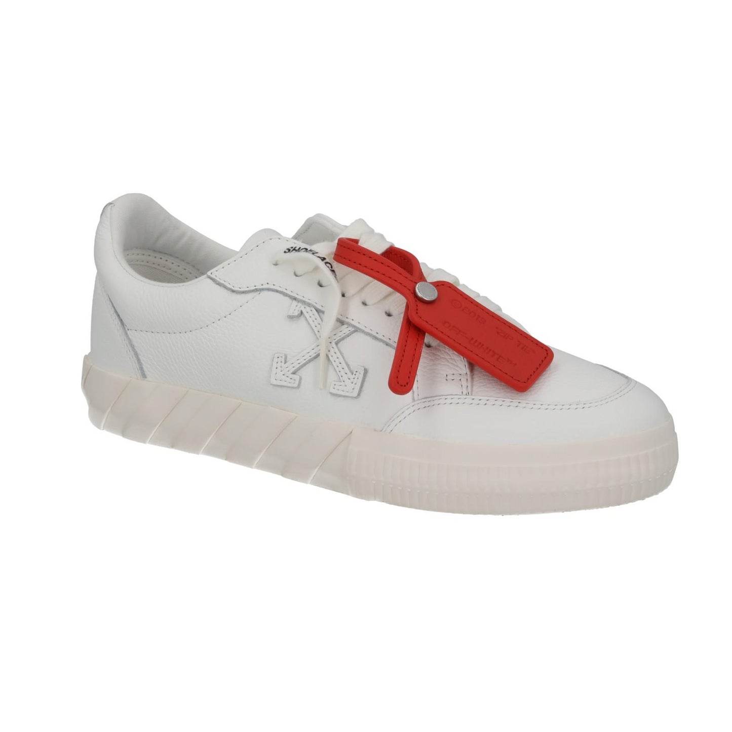 OFF WHITE Trainers Low Vulcanized Leather Lace Up White EU41 UK7 NEW RRP390