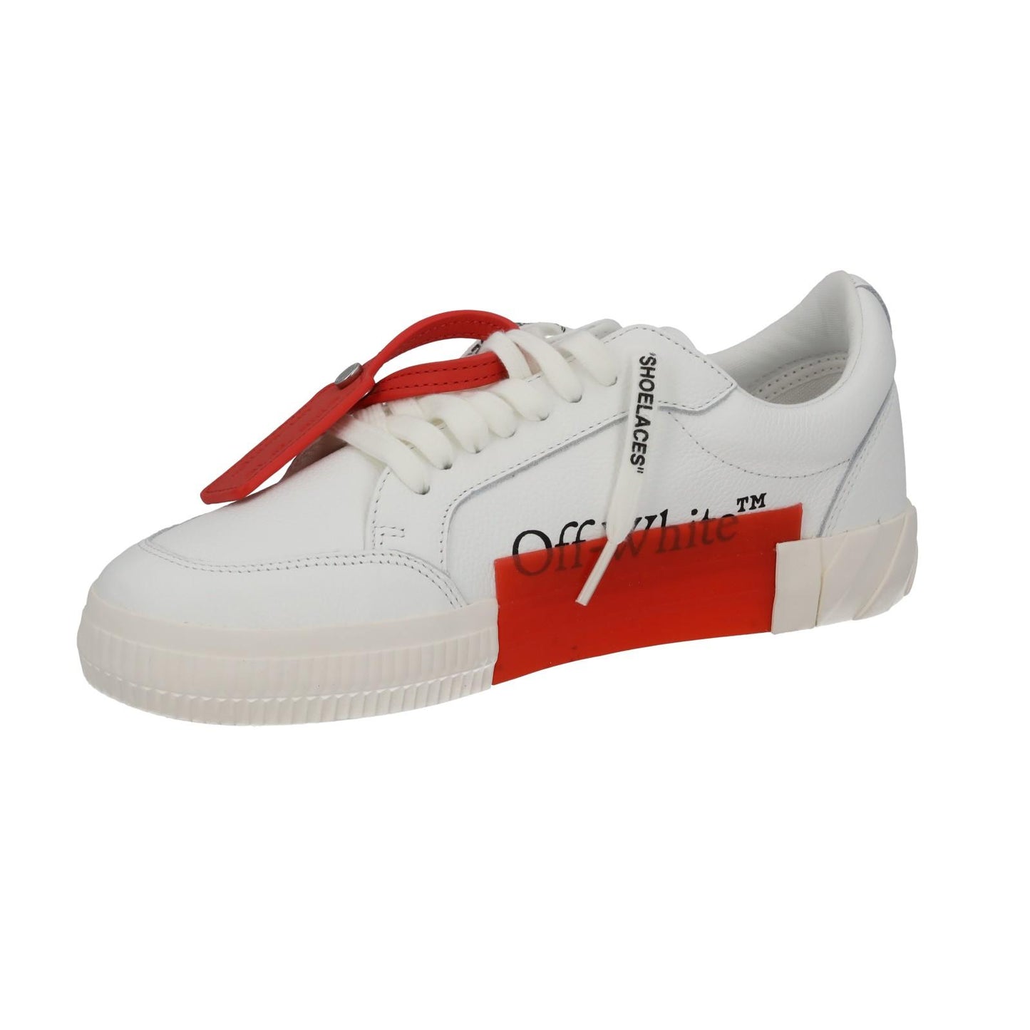 OFF WHITE Trainers Low Vulcanized Leather Lace Up White EU41 UK7 NEW RRP390