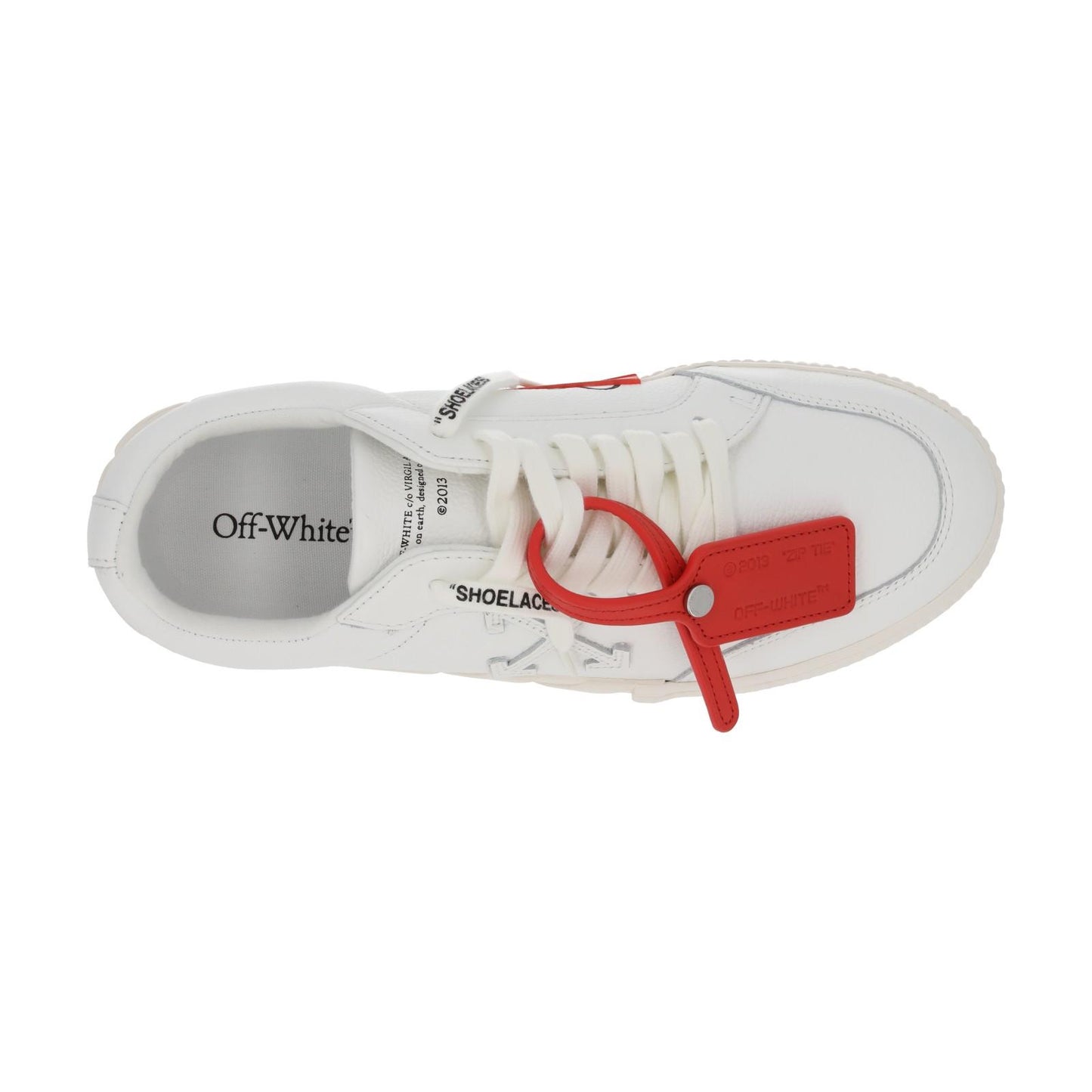 OFF WHITE Trainers Low Vulcanized Leather Lace Up White EU41 UK7 NEW RRP390