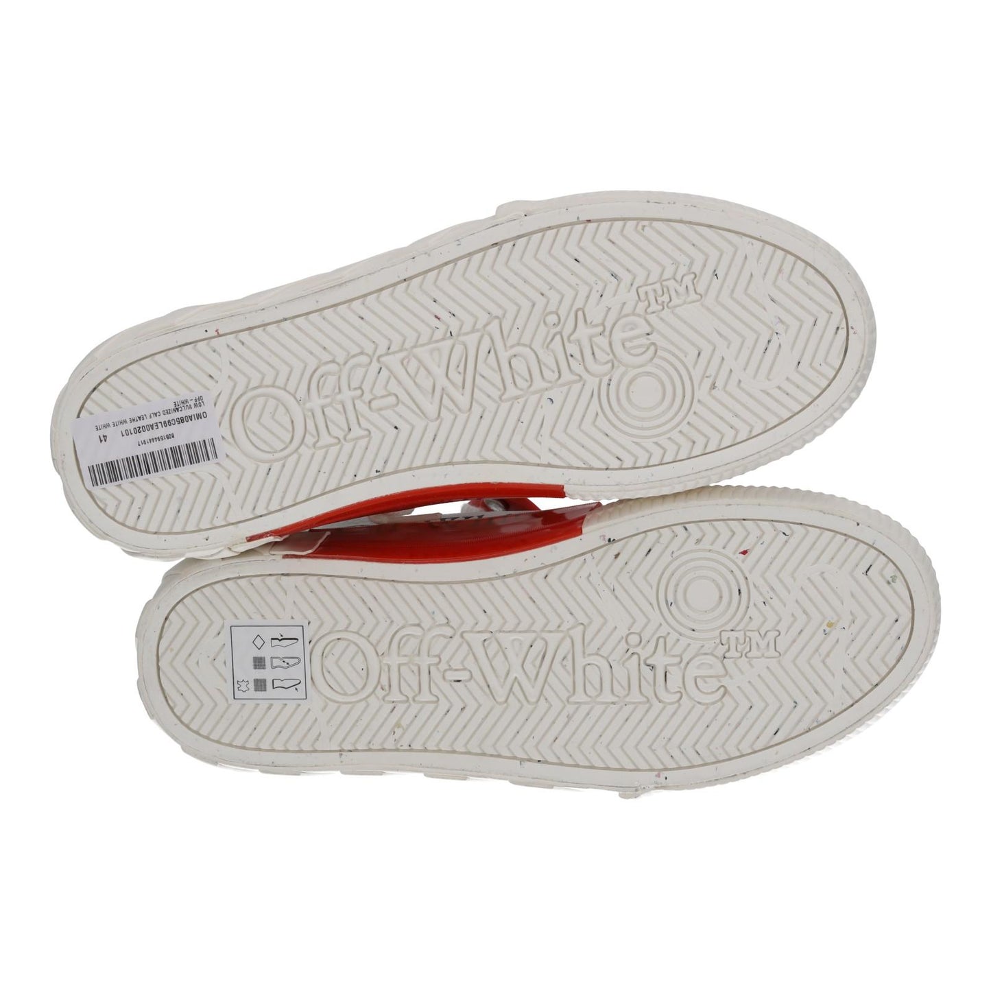 OFF WHITE Trainers Low Vulcanized Leather Lace Up White EU41 UK7 NEW RRP390