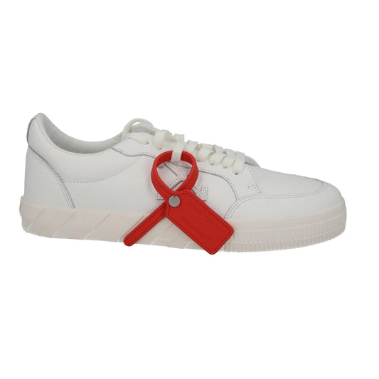 OFF WHITE Trainers Low Vulcanized Leather Lace Up White EU44 UK10 NEW RRP390
