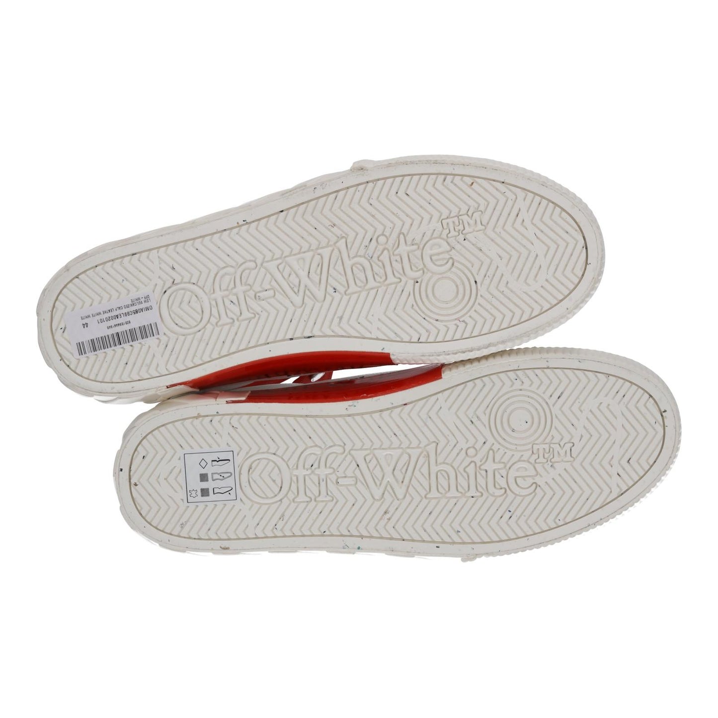 OFF WHITE Trainers Low Vulcanized Leather Lace Up White EU44 UK10 NEW RRP390