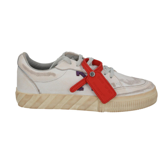 OFF WHITE Trainers Low Vulcanized Distressed White Leather EU40 UK7 NEW RRP440