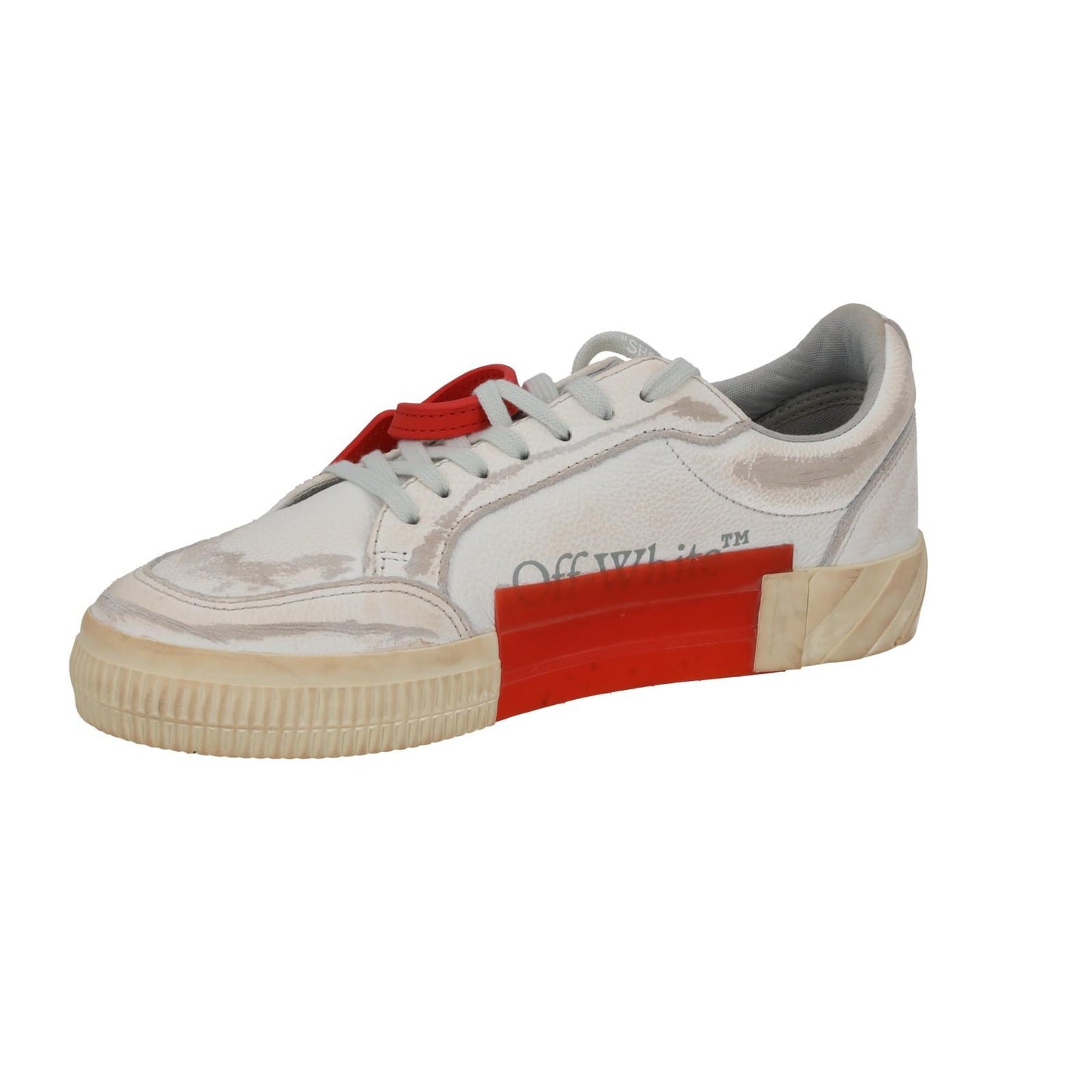 OFF WHITE Trainers Low Vulcanized Distressed White Leather EU40 UK7 NEW RRP440