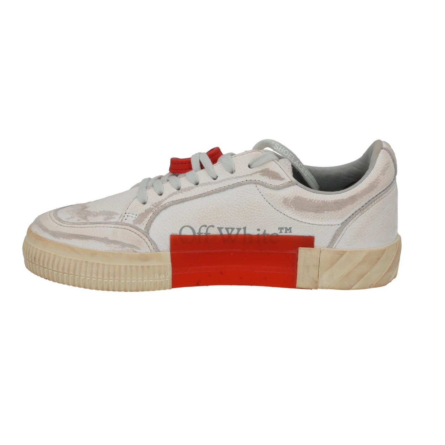 OFF WHITE Trainers Low Vulcanized Distressed White Leather EU40 UK7 NEW RRP440