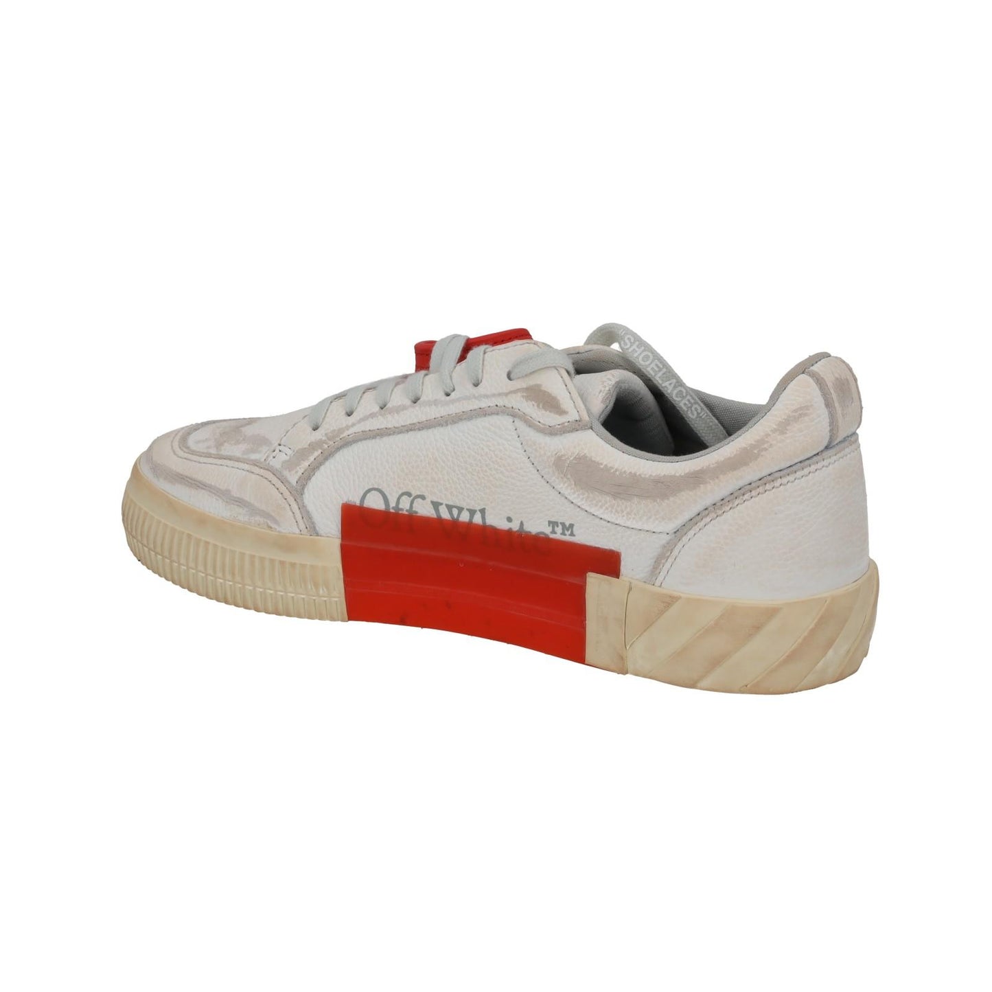 OFF WHITE Trainers Low Vulcanized Distressed White Leather EU40 UK7 NEW RRP440