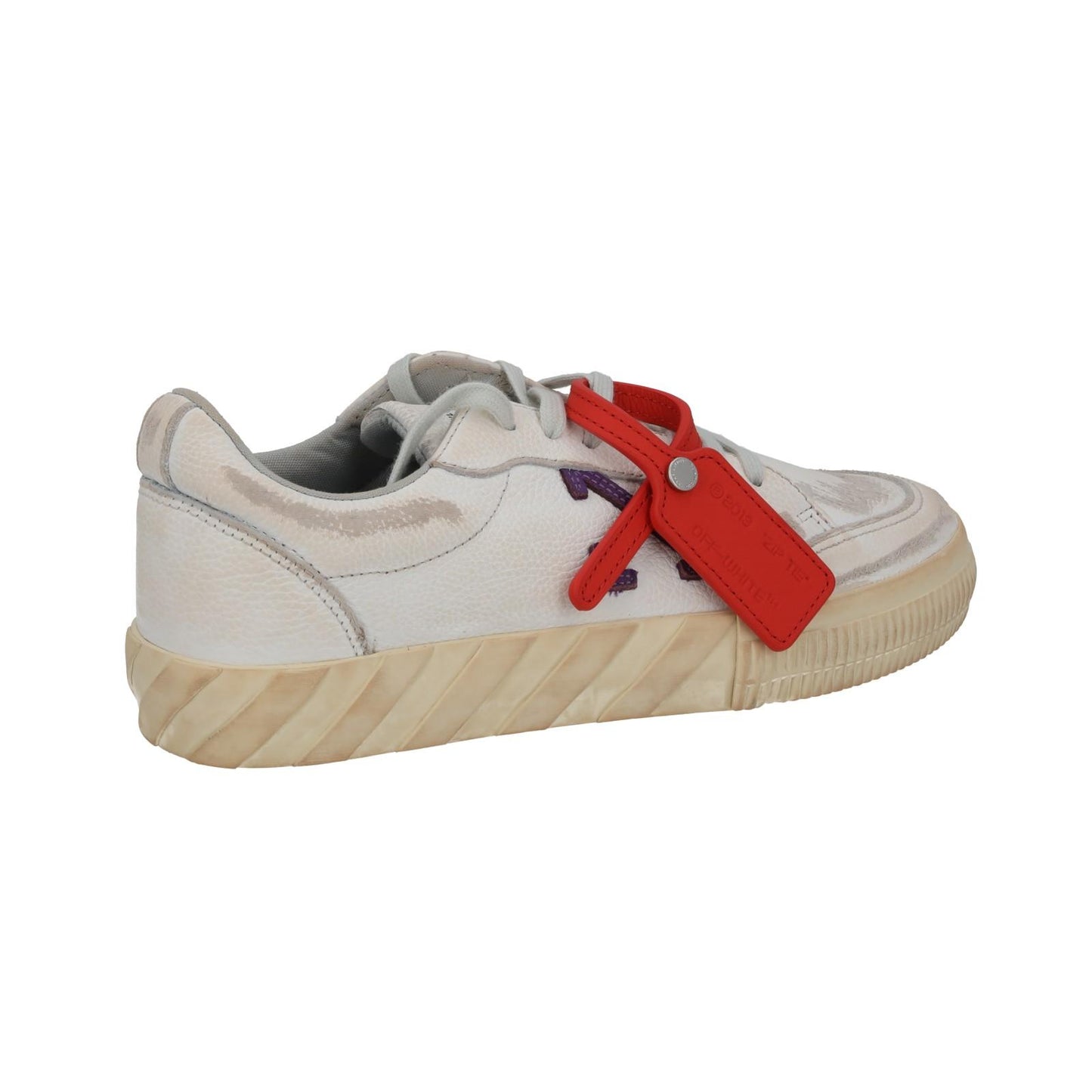 OFF WHITE Trainers Low Vulcanized Distressed White Leather EU40 UK7 NEW RRP440