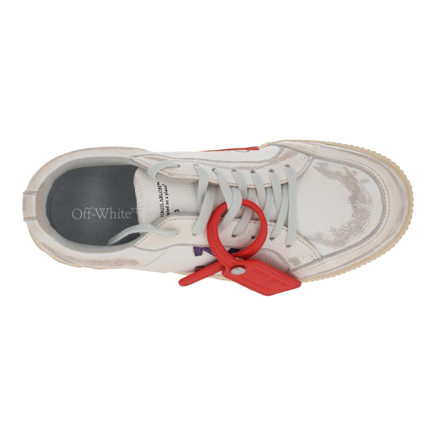 OFF WHITE Trainers Low Vulcanized Distressed White Leather EU40 UK7 NEW RRP440