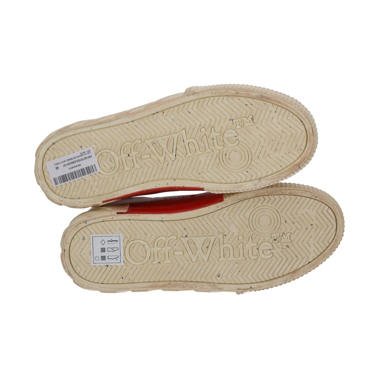 OFF WHITE Trainers Low Vulcanized Distressed White Leather EU40 UK7 NEW RRP440