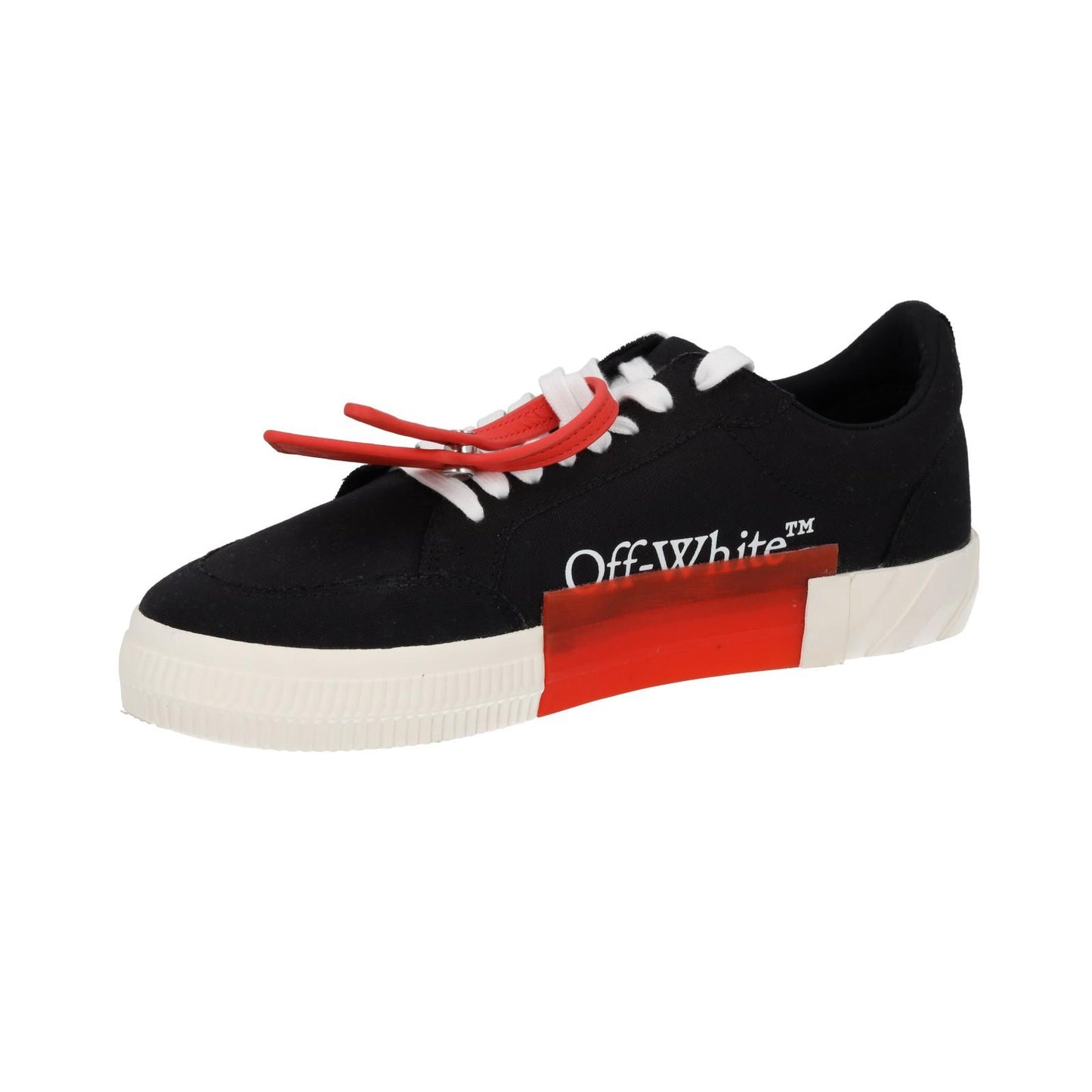 OFF WHITE Trainers Low Vulcanized Canvas Lace Up Black White EU43 UK9 NEW RRP305