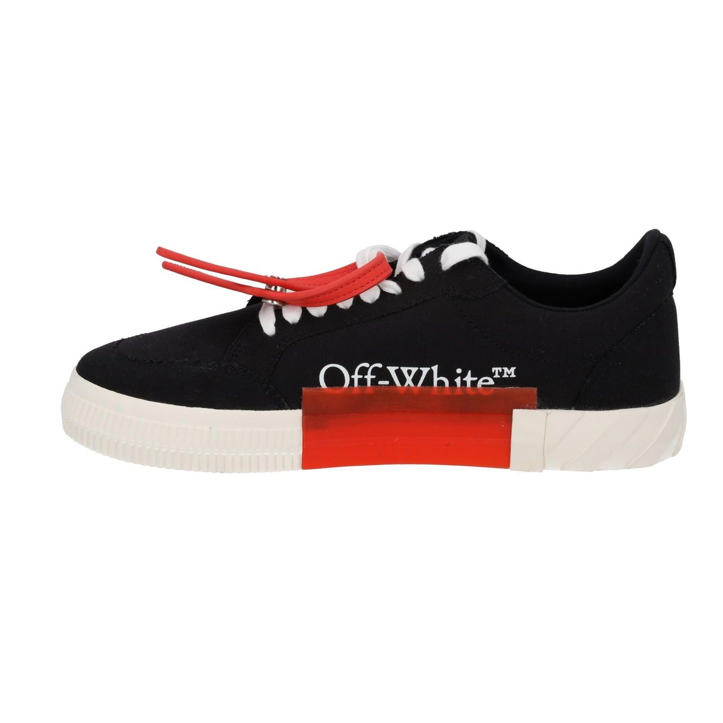 OFF WHITE Trainers Low Vulcanized Canvas Lace Up Black White EU43 UK9 NEW RRP305