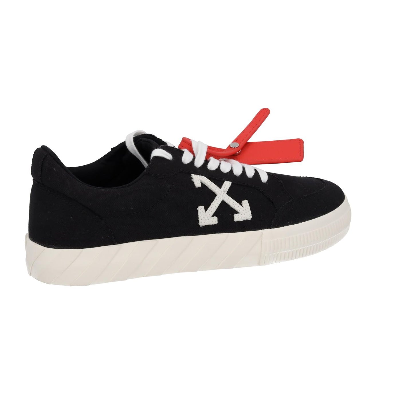 OFF WHITE Trainers Low Vulcanized Canvas Lace Up Black White EU43 UK9 NEW RRP305