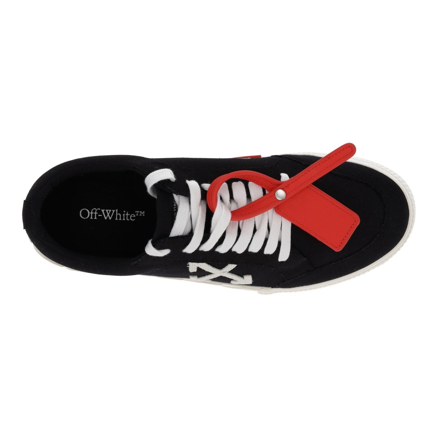 OFF WHITE Trainers Low Vulcanized Canvas Lace Up Black White EU43 UK9 NEW RRP305