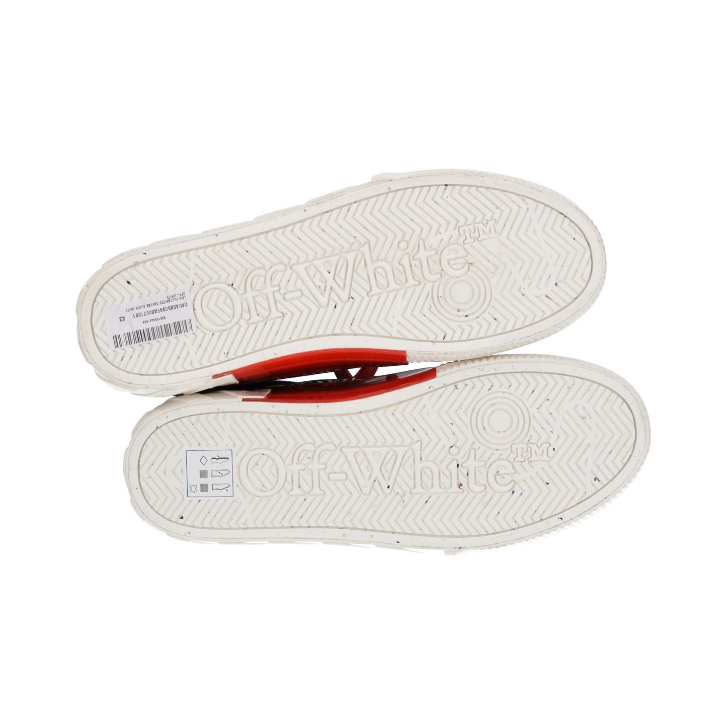 OFF WHITE Trainers Low Vulcanized Canvas Lace Up Black White EU43 UK9 NEW RRP305