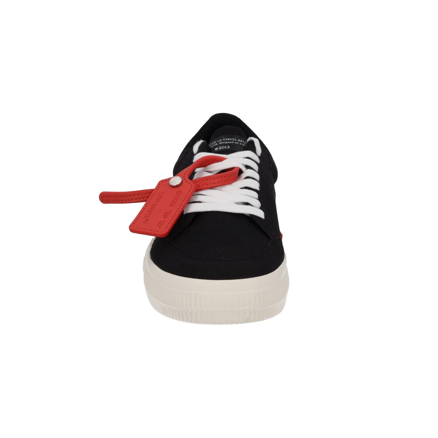 OFF WHITE Trainers Low Vulcanized Canvas Lace Up Black White EU42 UK8 NEW RRP305