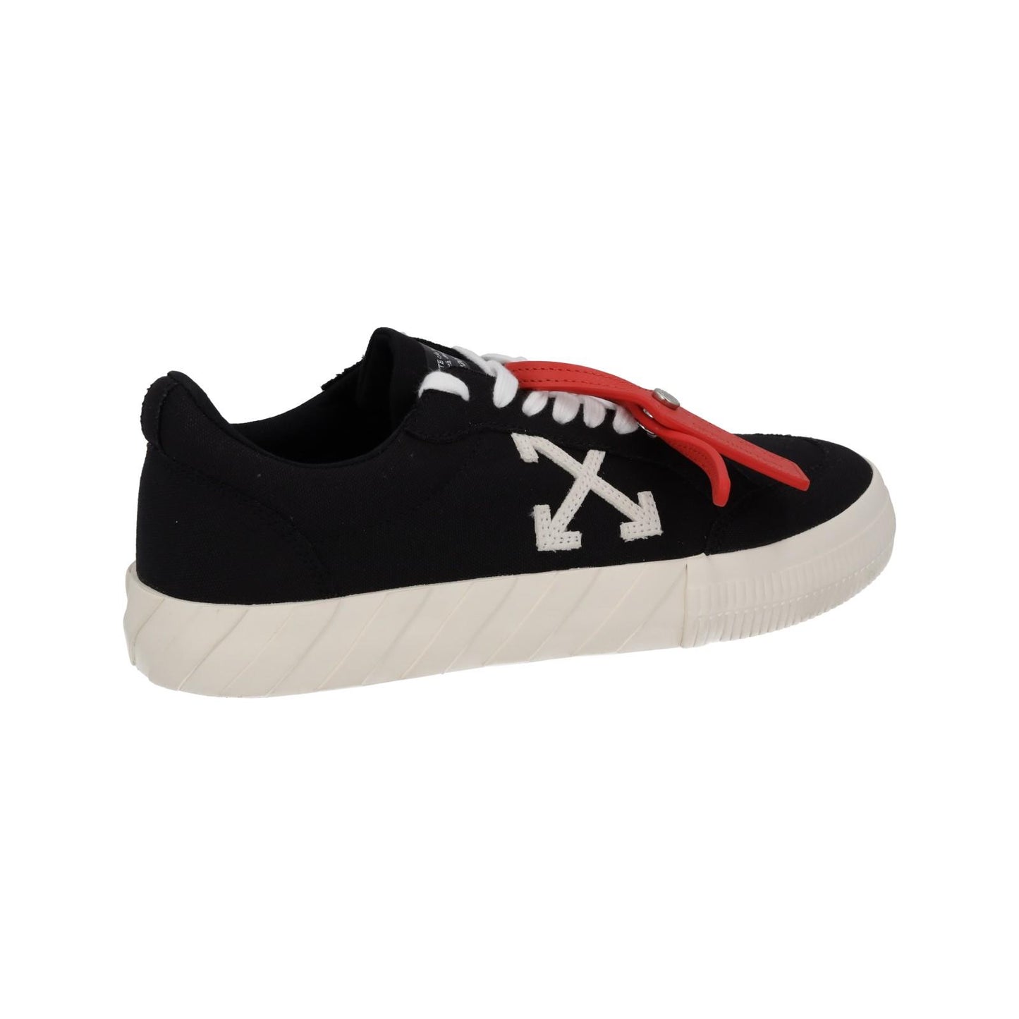 OFF WHITE Trainers Low Vulcanized Canvas Lace Up Black White EU42 UK8 NEW RRP305
