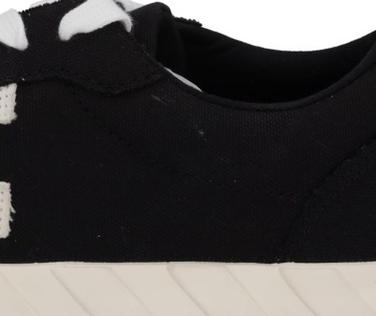 OFF WHITE Trainers Low Vulcanized Canvas Lace Up Black White EU42 UK8 NEW RRP305