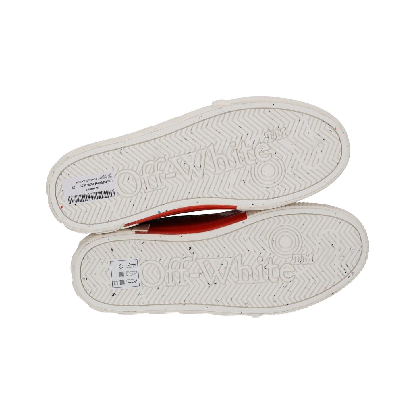 OFF WHITE Trainers Low Vulcanized Canvas Lace Up Black White EU42 UK8 NEW RRP305