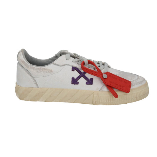OFF WHITE Trainers Low Vulcanized Distressed White Leather EU41 UK8 NEW RRP440