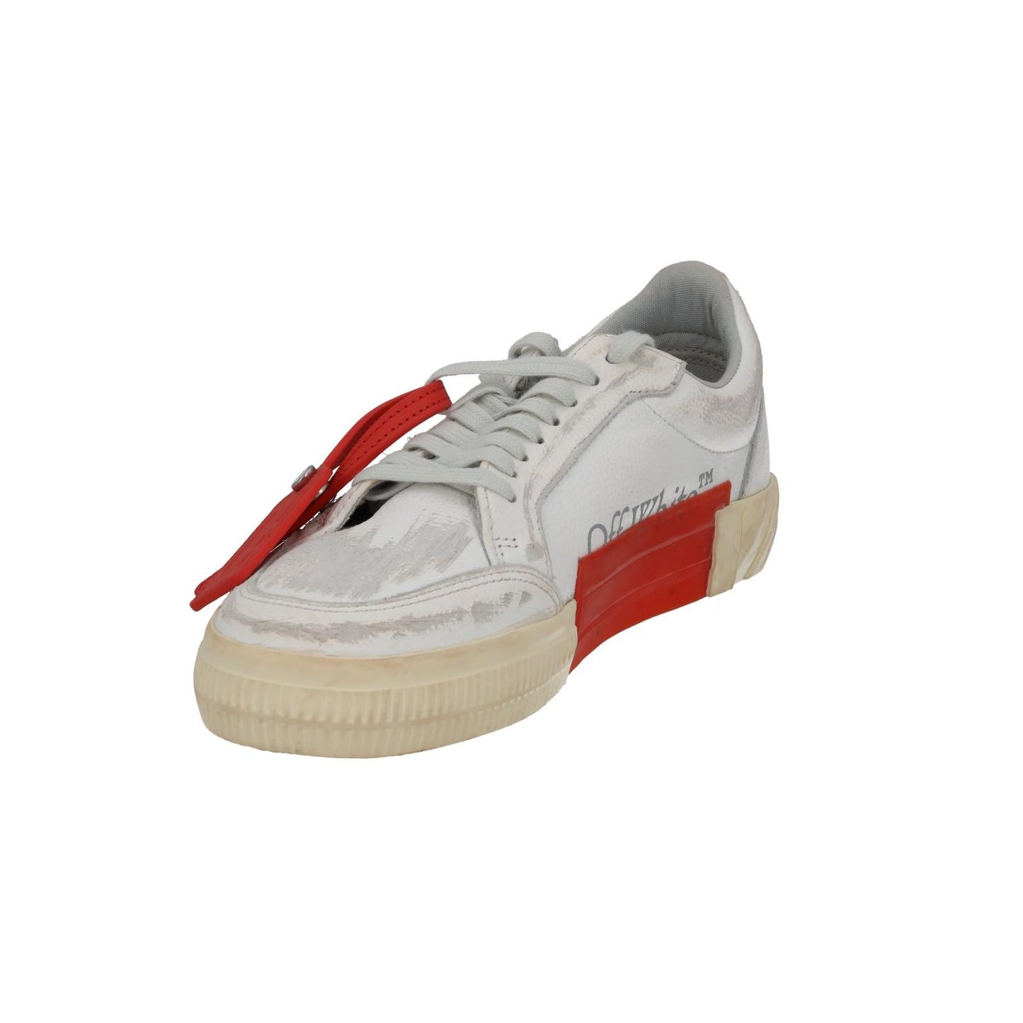 OFF WHITE Trainers Low Vulcanized Distressed White Leather EU41 UK8 NEW RRP440