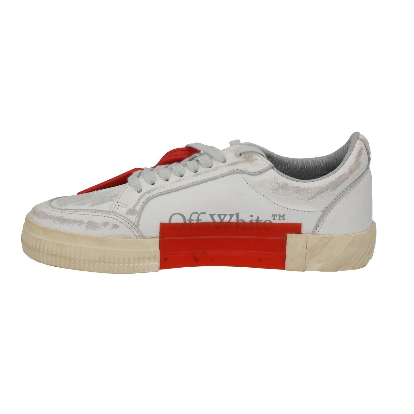 OFF WHITE Trainers Low Vulcanized Distressed White Leather EU41 UK8 NEW RRP440