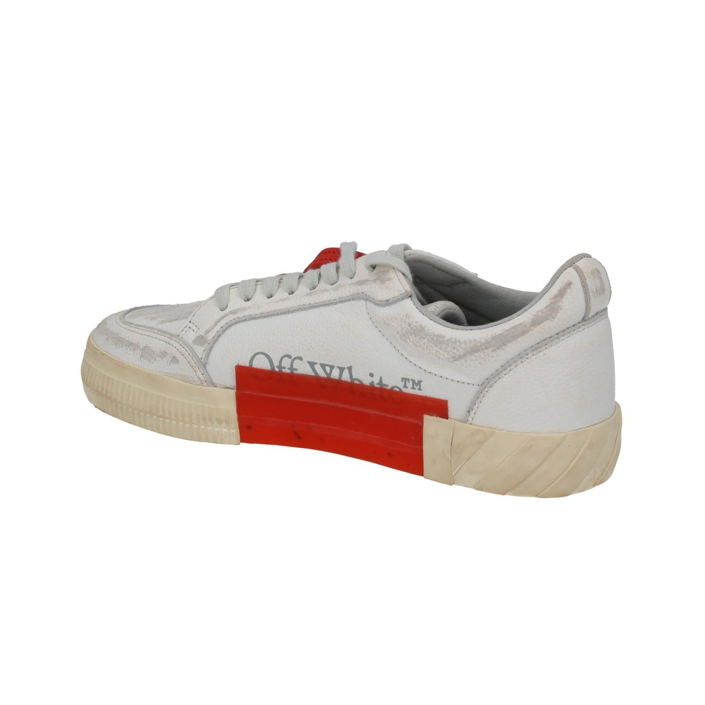 OFF WHITE Trainers Low Vulcanized Distressed White Leather EU41 UK8 NEW RRP440