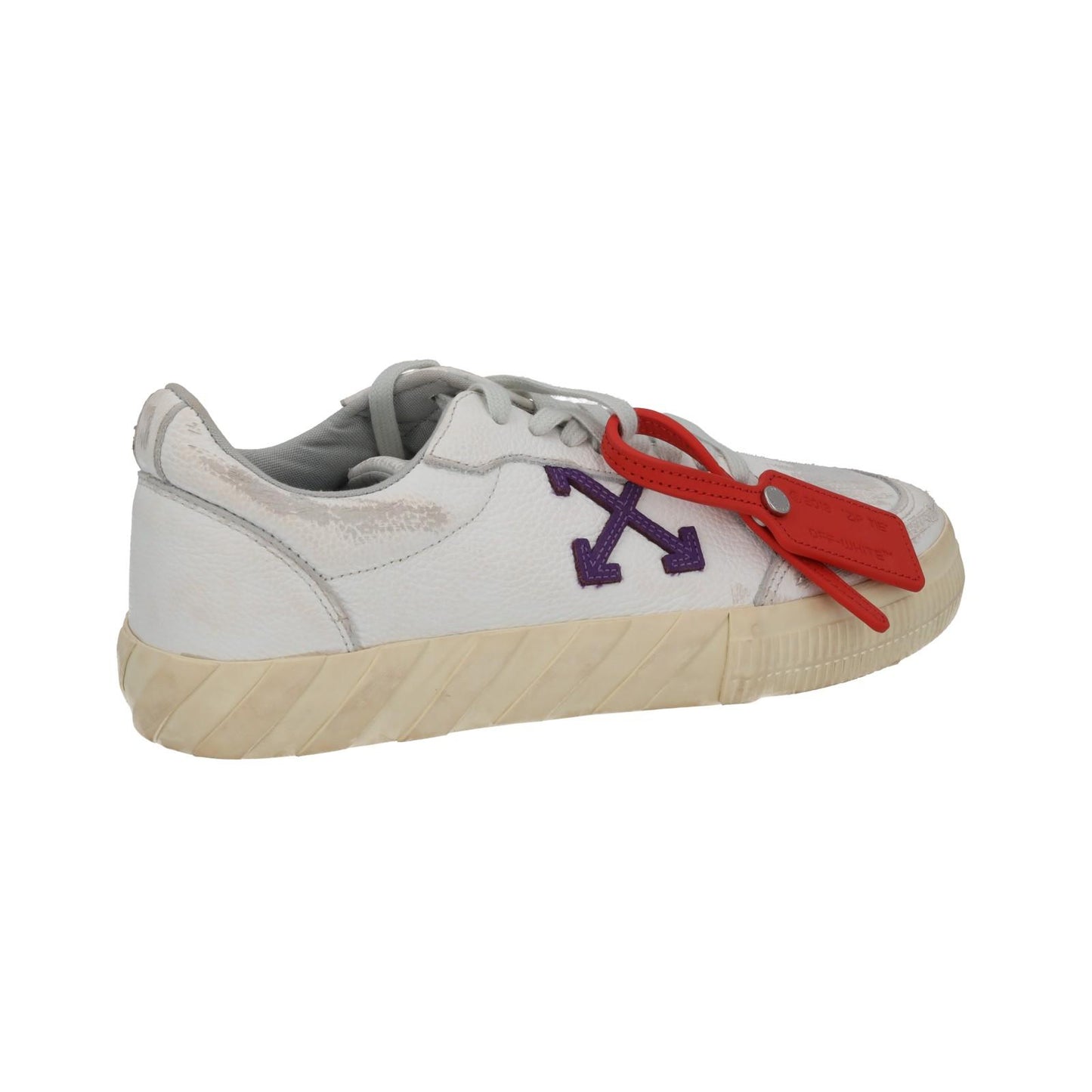 OFF WHITE Trainers Low Vulcanized Distressed White Leather EU41 UK8 NEW RRP440