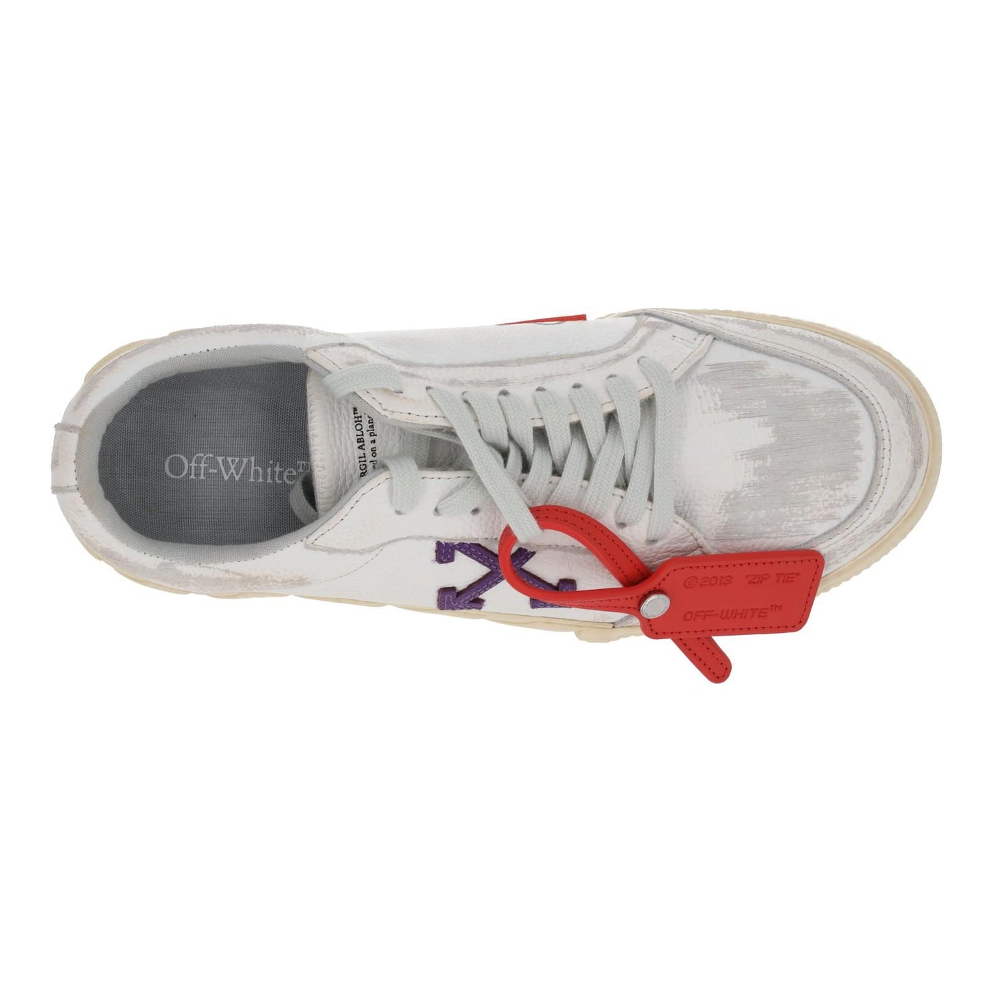 OFF WHITE Trainers Low Vulcanized Distressed White Leather EU41 UK8 NEW RRP440