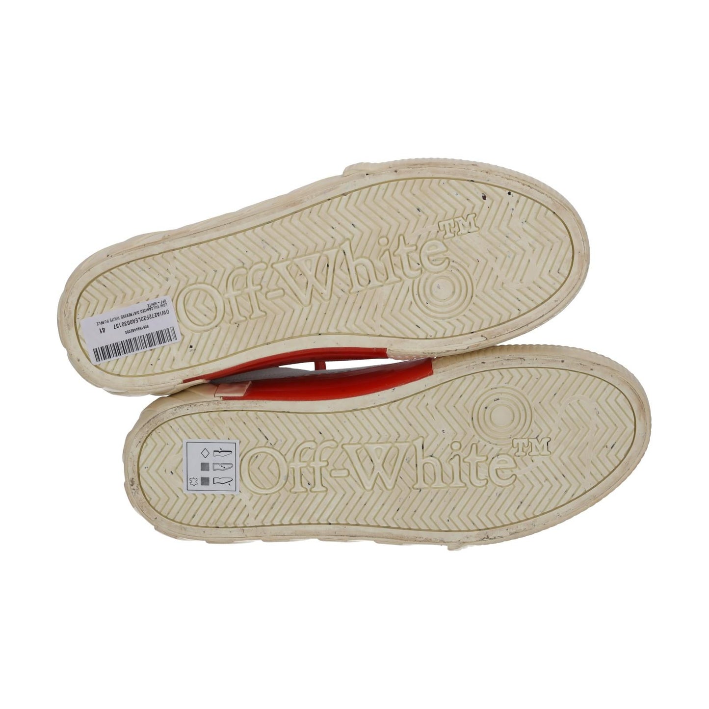 OFF WHITE Trainers Low Vulcanized Distressed White Leather EU41 UK8 NEW RRP440