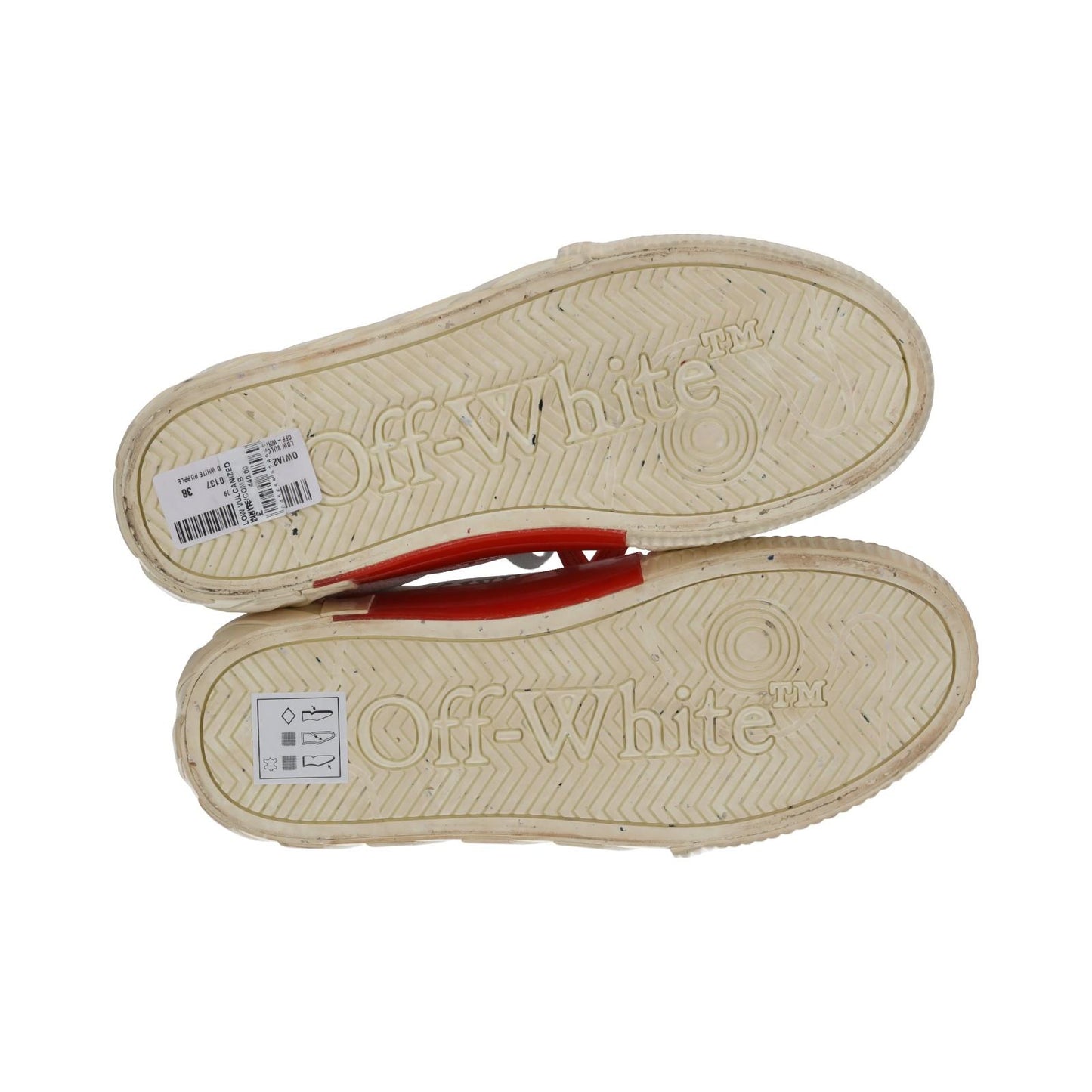 OFF WHITE Trainers Low Vulcanized Distressed White Leather EU38 UK5 NEW RRP440